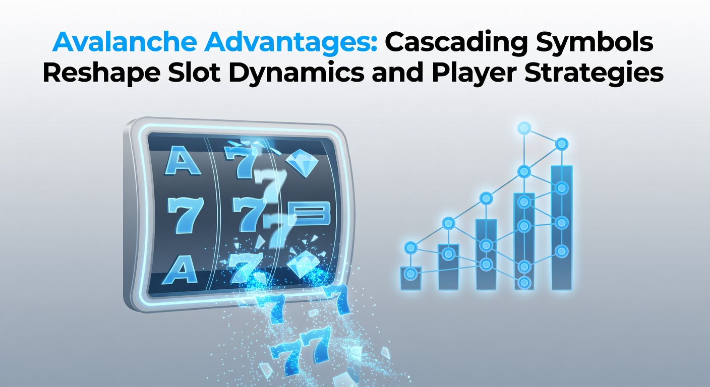 Vibrant slot screen showing cascading symbols exploding and new ones falling into place during an avalanche sequence