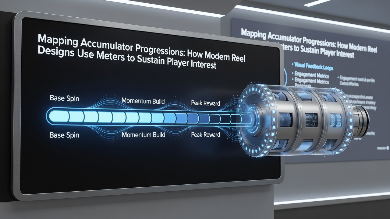 Detailed view of tiered accumulator meters showing linear and exponential progression paths with milestone rewards