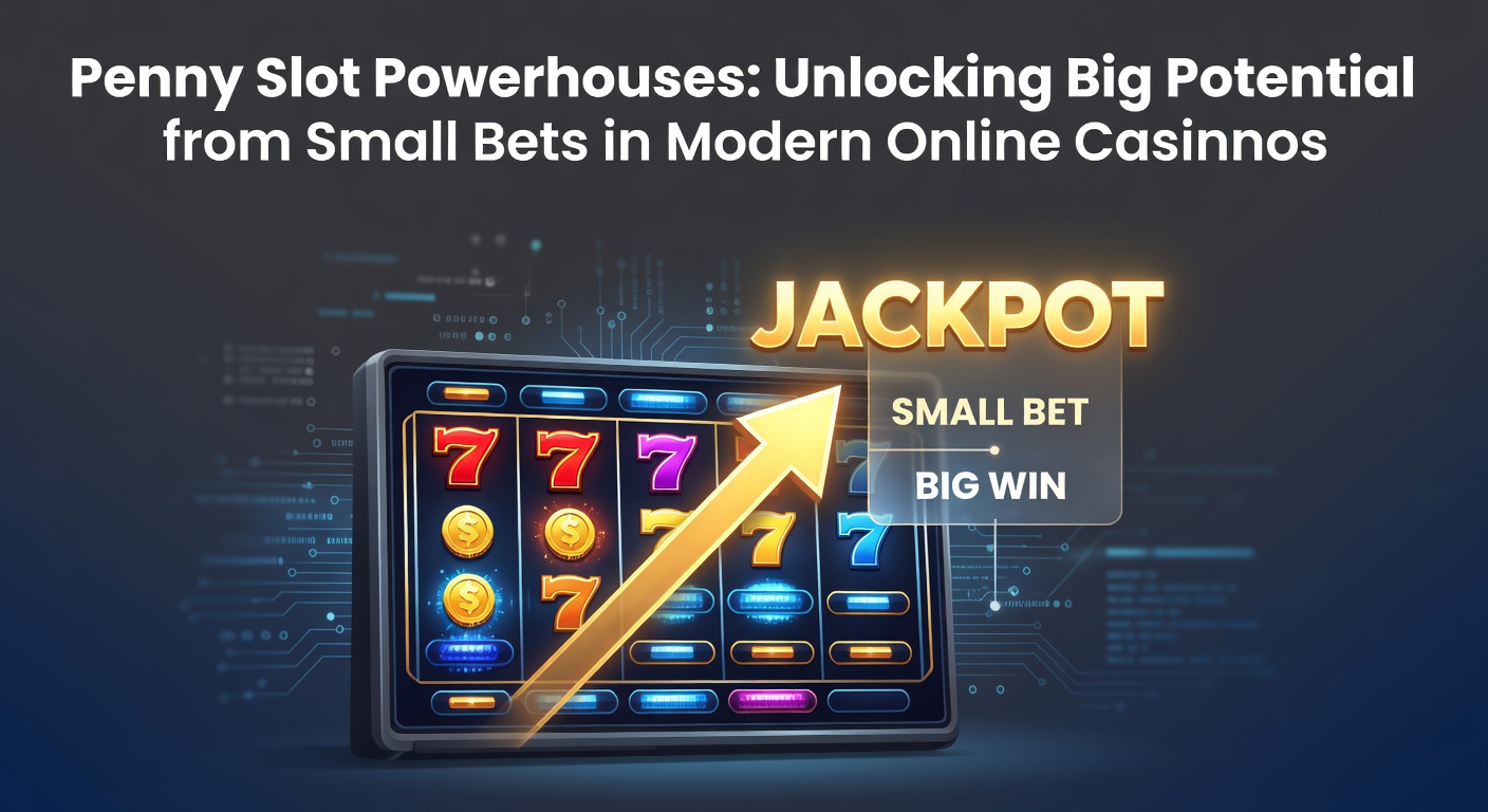 Vibrant penny slot machine screen displaying cascading wins from a 1p bet, with glowing jackpots and bonus features activated