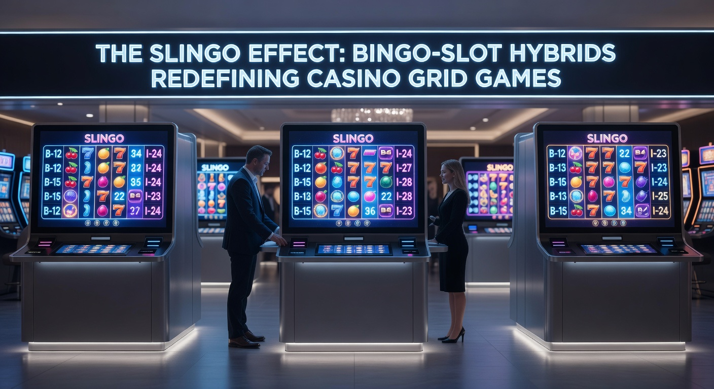 Dynamic Slingo interface on mobile device displaying a glowing grid with matching lines, bonus wheels, and jackpot meters during an intense hybrid spin session